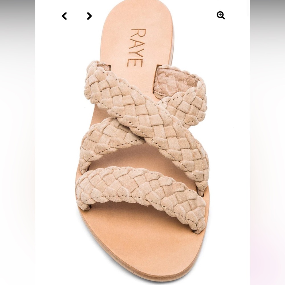 Tan RAYE Sahara Flat Woven Sandal Size 36
